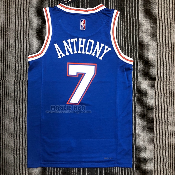 Maglia
 Carmelo Anthony NO 7 New York Knicks Statement 2020-21 Blu
